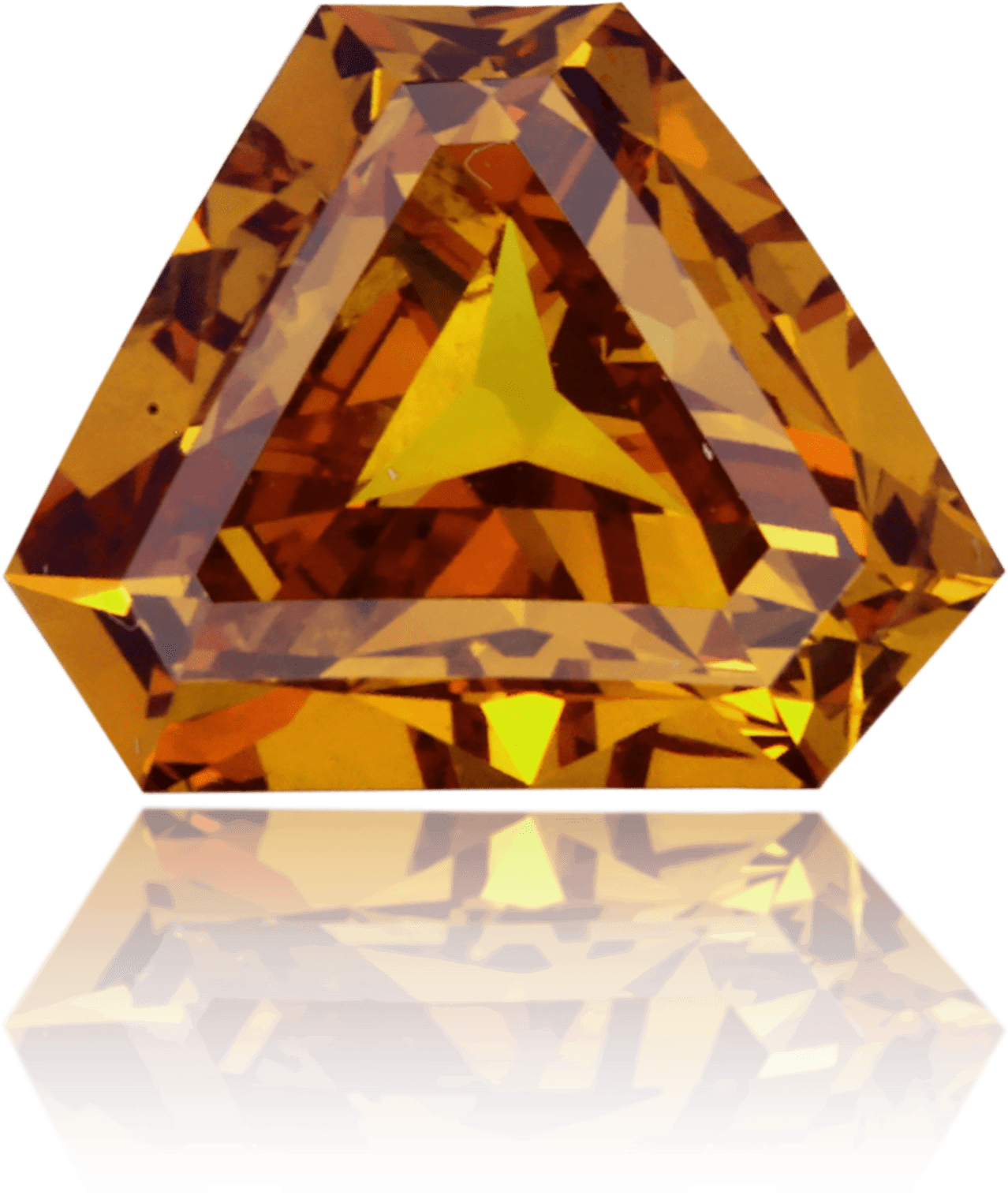 Natural Orange Diamond Triangle 1.04 ct Polished
