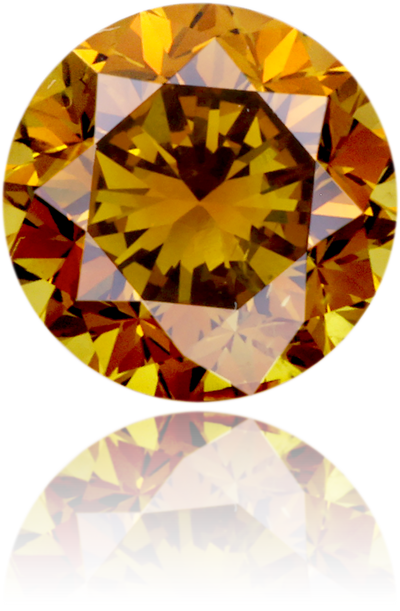 Natural Orange Diamond Round 1.59 ct Polished