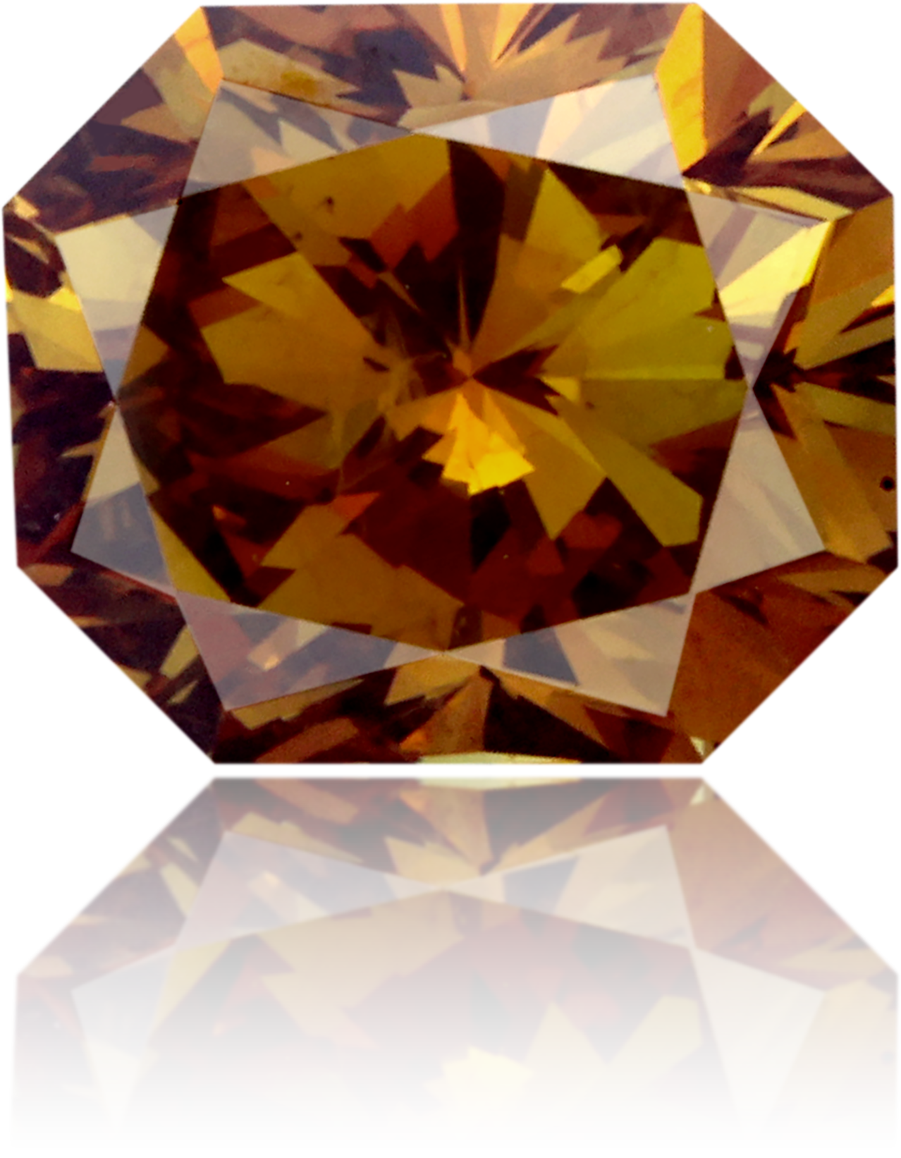 Natural Orange Diamond Rectangle 1.30 ct Polished