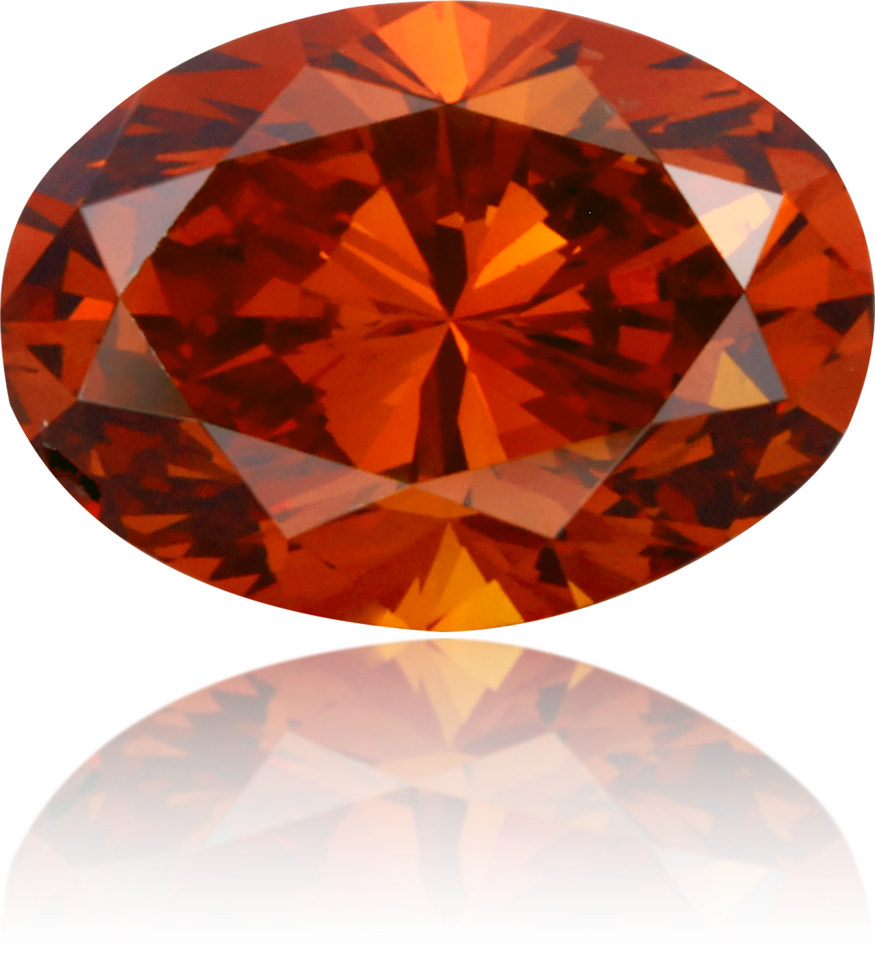 Natural Orange Diamond Oval 1.32 ct Polished