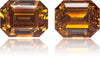 Natural Orange Diamond Rectangle 1.91 ct set