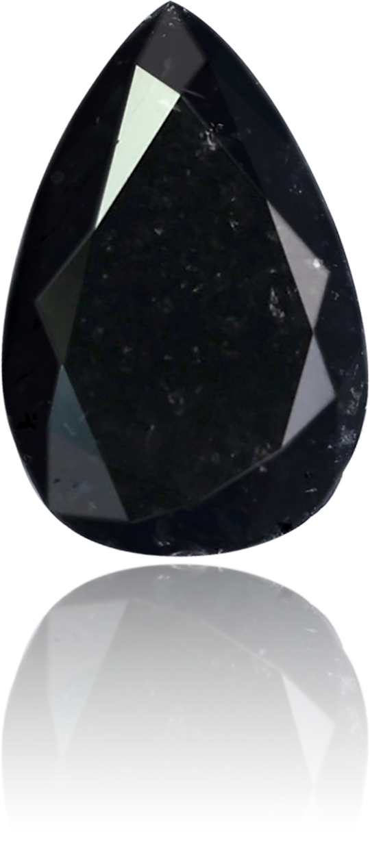 Natural Black Diamond Pear Shape 4.45 ct Polished