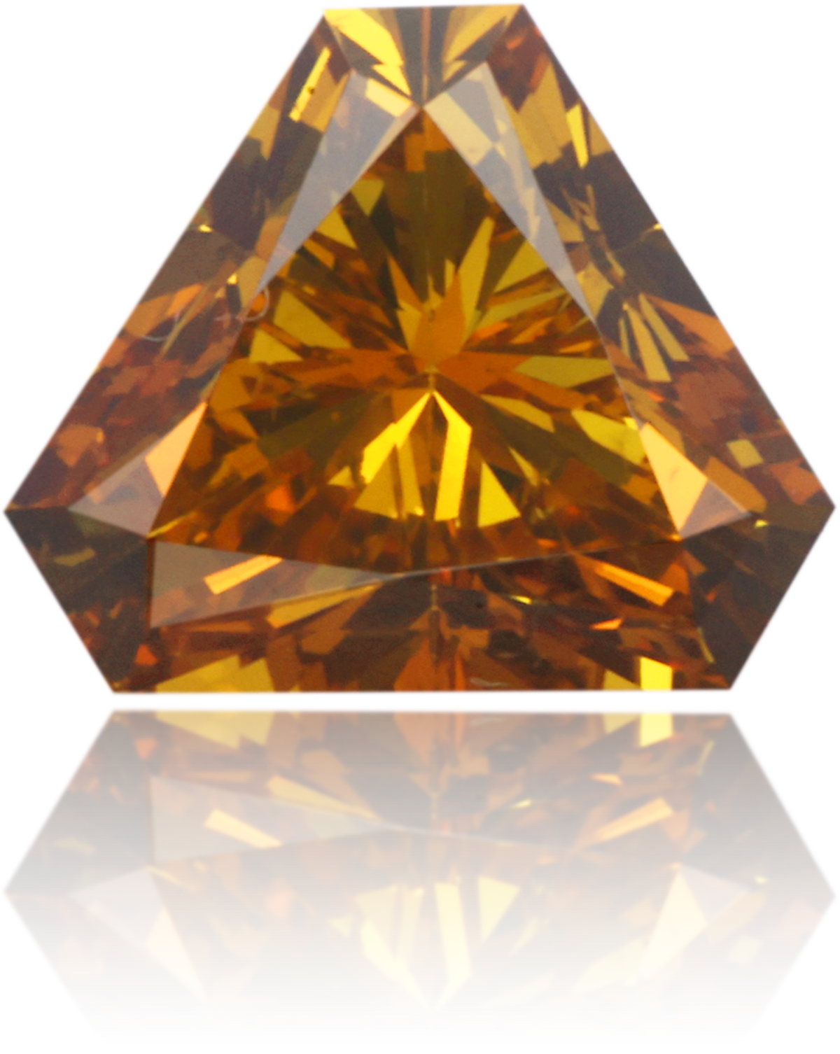 Natural Orange Diamond Triangle 0.73 ct Polished