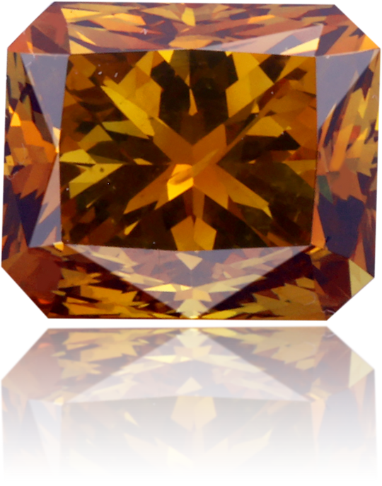 Natural Orange Diamond Rectangle 1.67 ct Polished