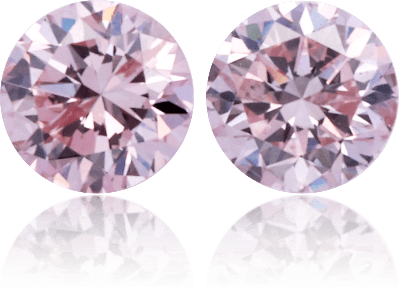 Natural Pink Diamond Round 0.22 ct set