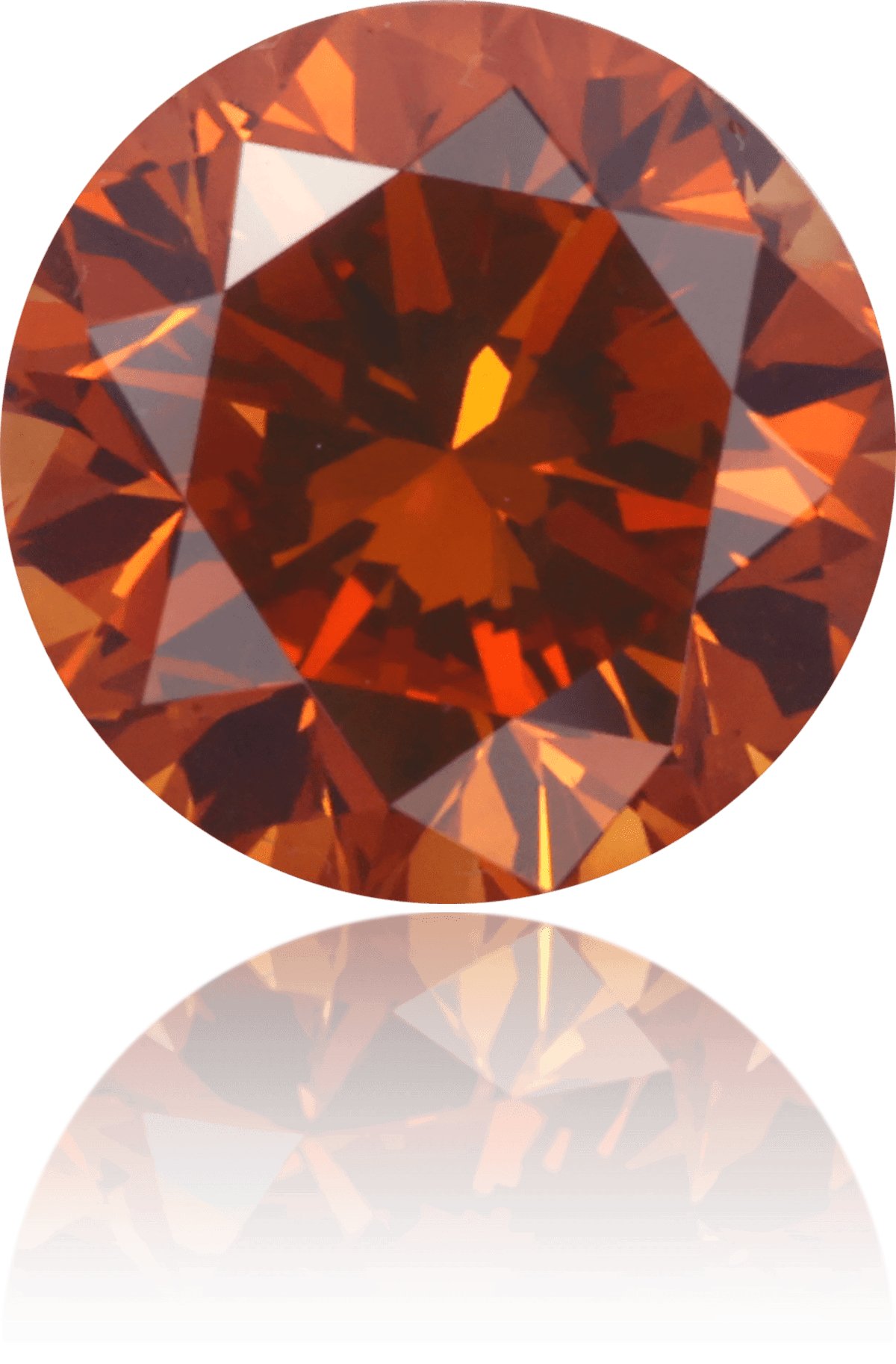 Natural Orange Diamond Round 1.01 ct Polished