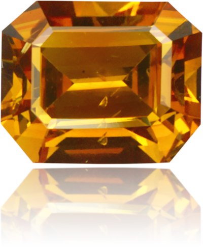 Natural Orange Diamond Rectangle 0.55 ct Polished