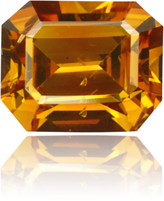 Natural Orange Diamond Rectangle 0.55 ct Polished