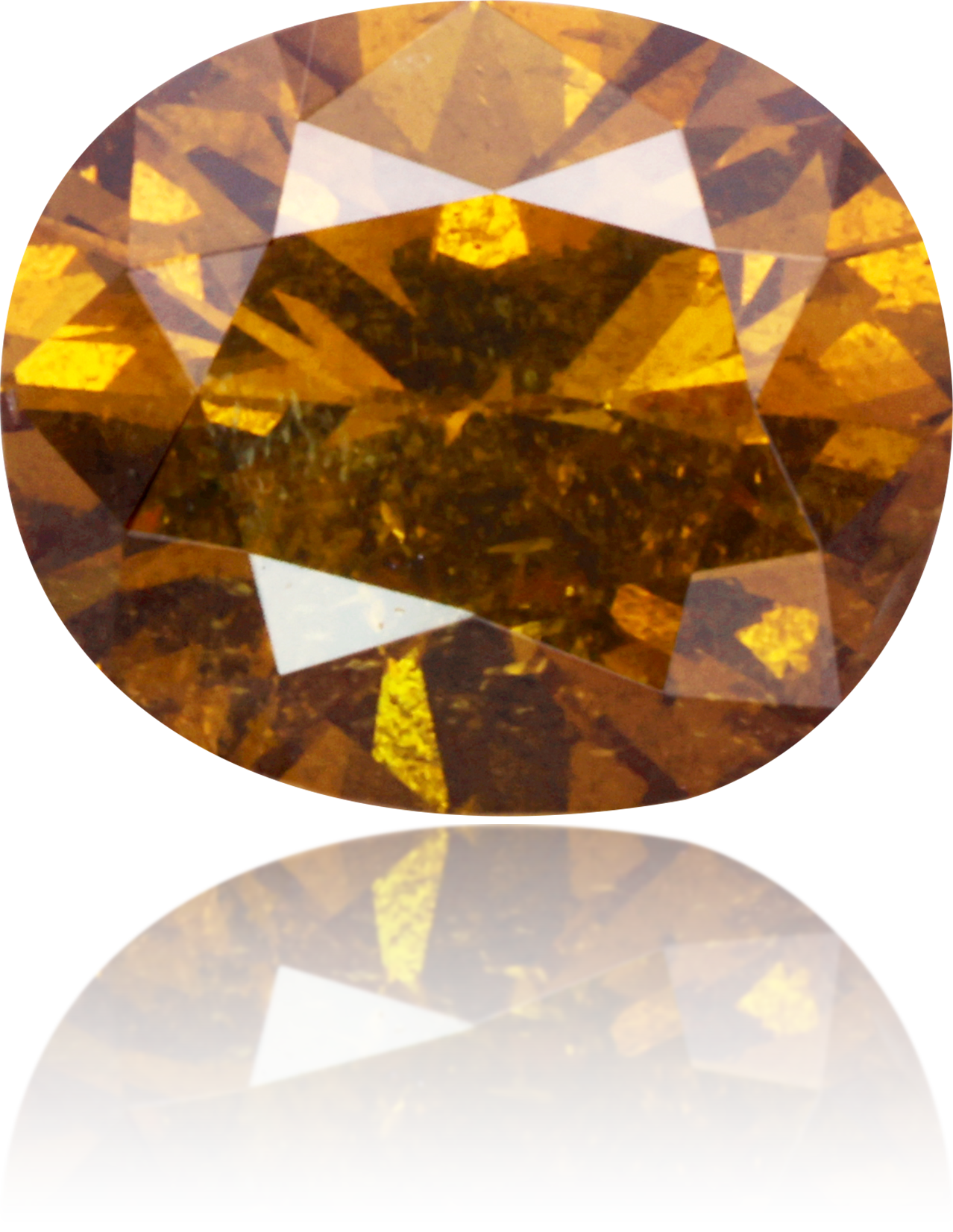 Natural Orange Diamond Oval 0.72 ct Polished