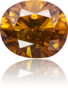 Natural Orange Diamond Oval 0.72 ct Polished