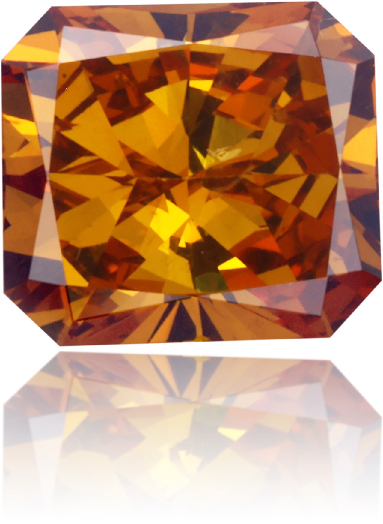 Natural Orange Diamond Square 0.82 ct Polished