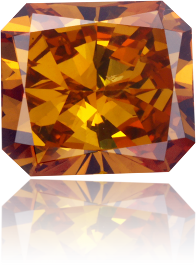 Natural Orange Diamond Square 0.82 ct Polished