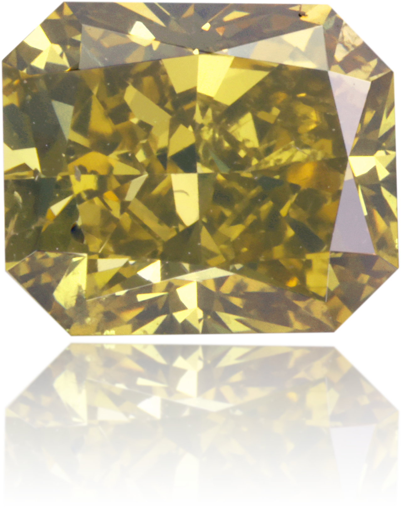 Natural Green Diamond Rectangle 1.54 ct Polished