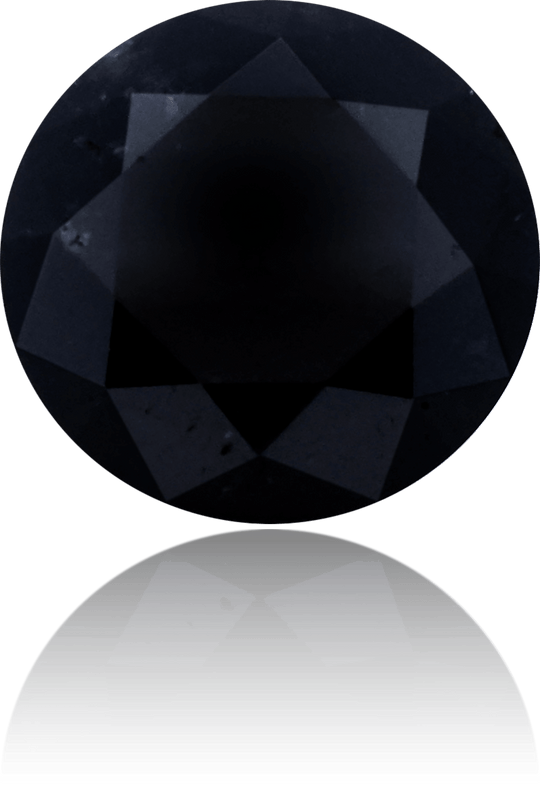 Natural Black Diamond Round 1.57 ct Polished