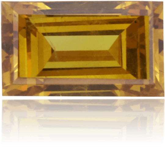 Natural Orange Diamond Baguette 0.42 ct Polished