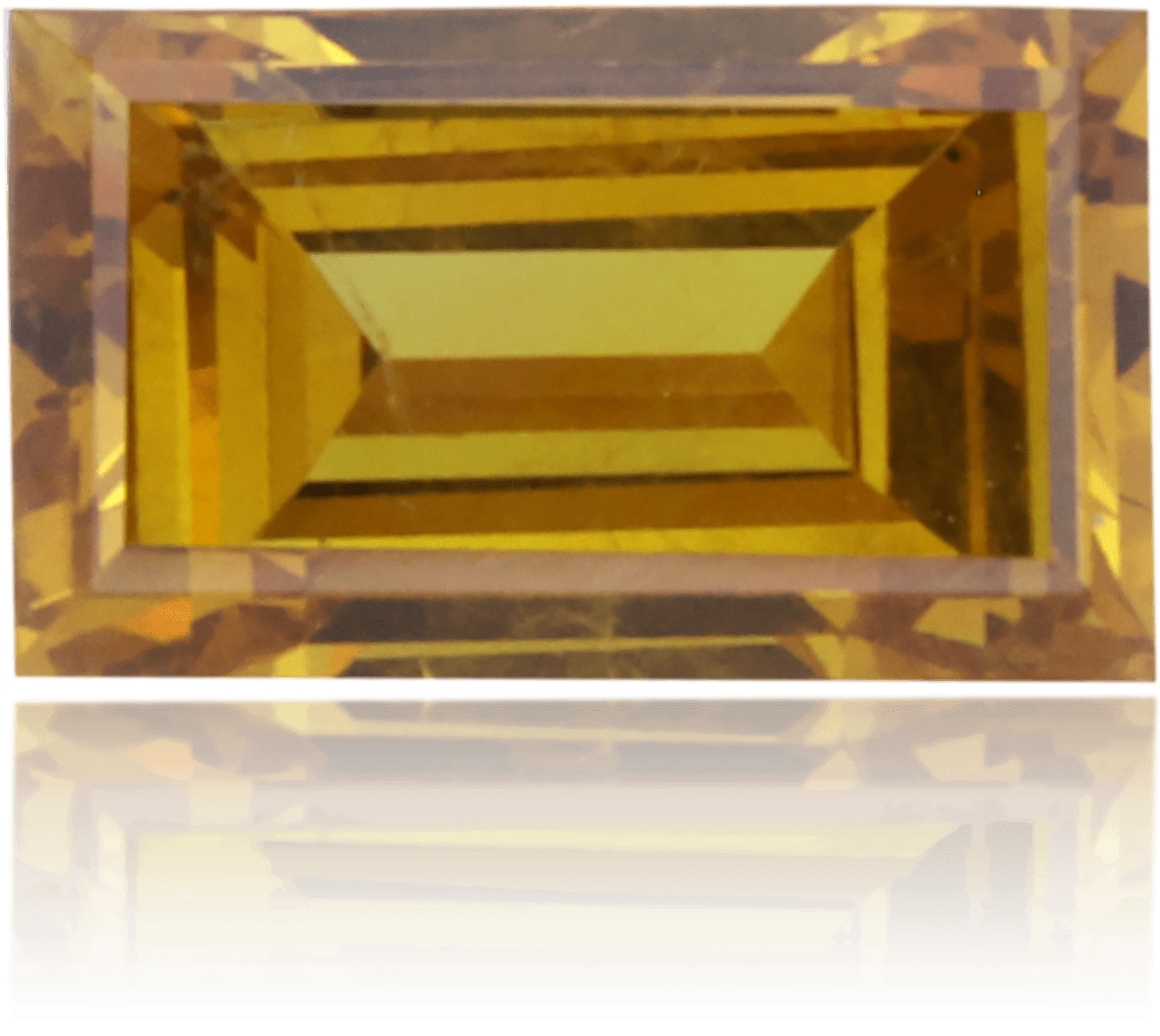 Natural Orange Diamond Baguette 0.42 ct Polished