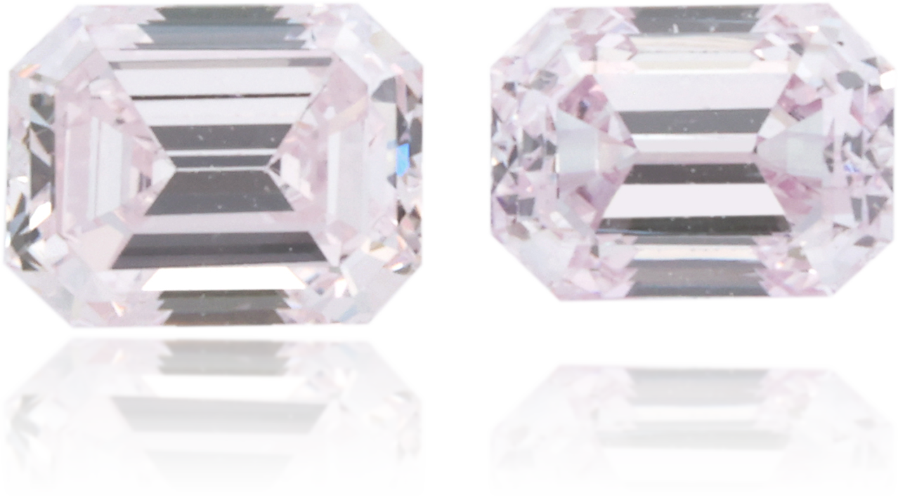 Natural Pink Diamond Rectangle 0.53 ct set