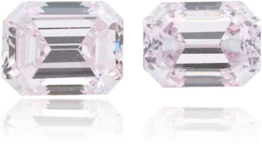 Natural Pink Diamond Rectangle 0.53 ct set