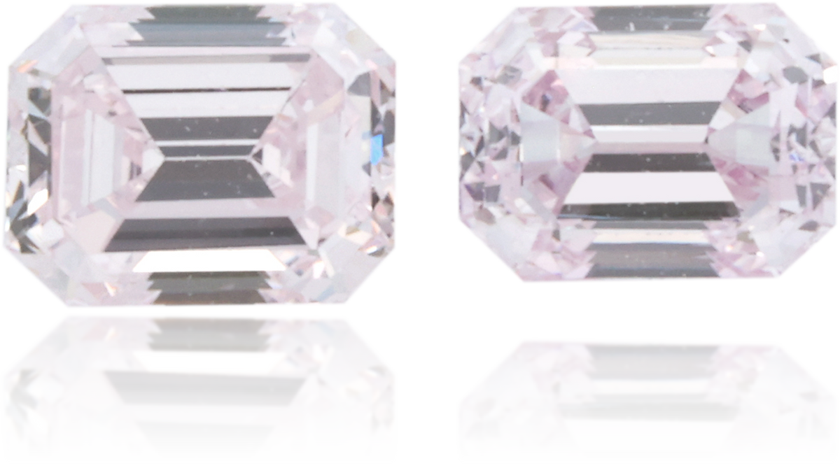 Natural Pink Diamond Rectangle 0.53 ct set