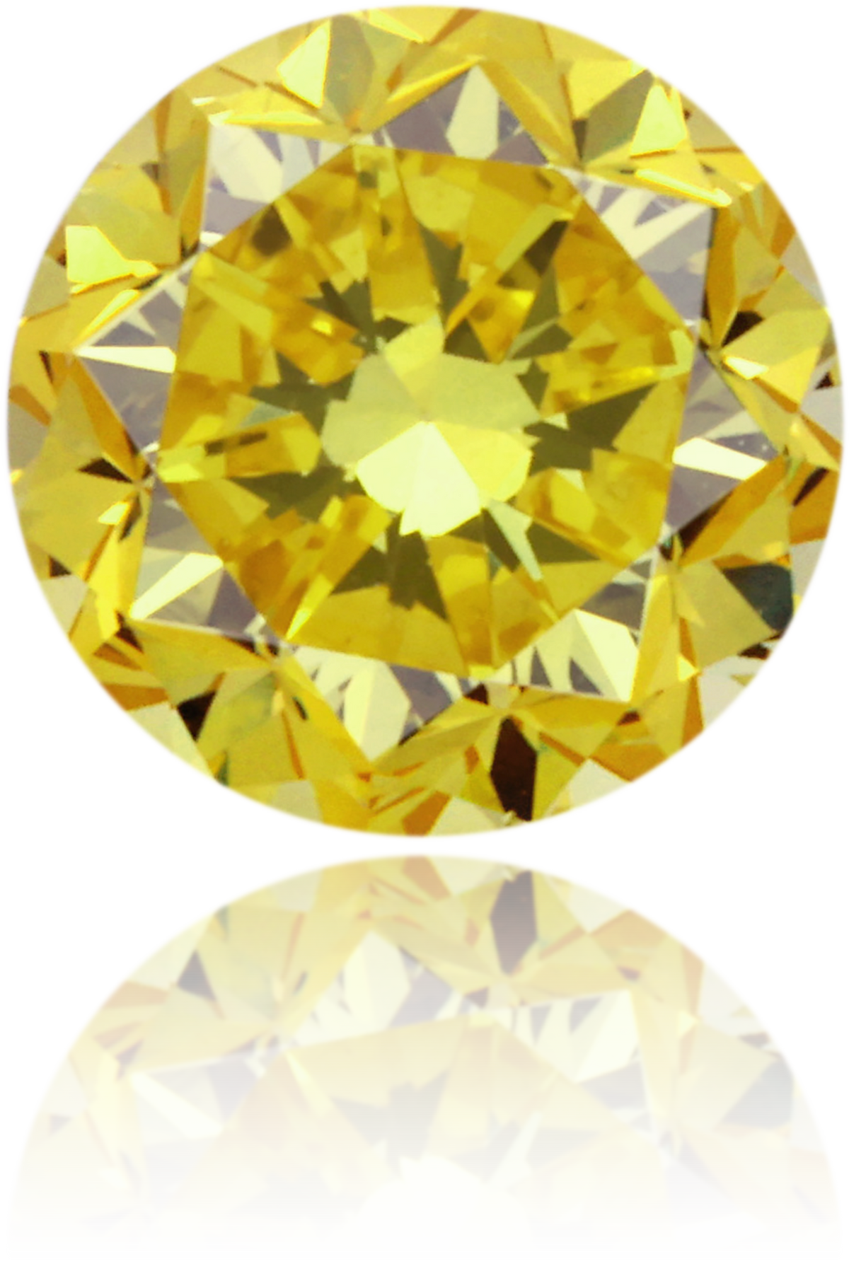 Natural Yellow Diamond Round 0.53 ct Polished