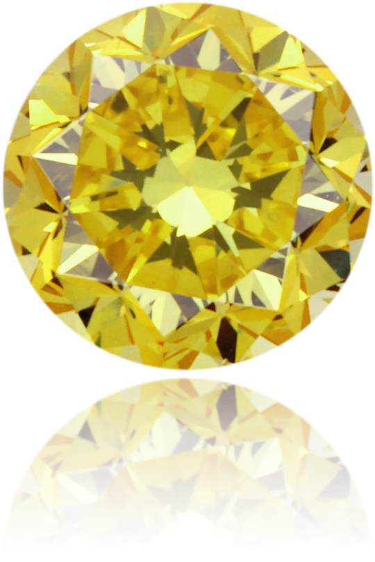 Natural Yellow Diamond Round 0.53 ct Polished
