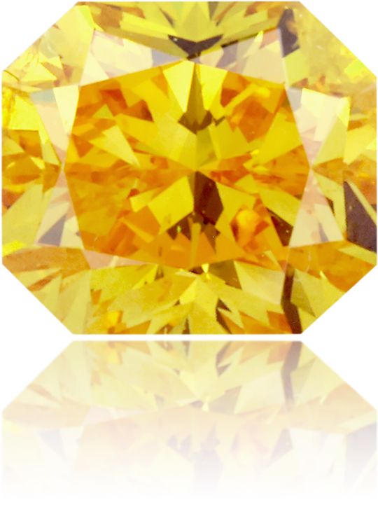 Natural Orange Diamond Rectangle 0.62 ct Polished