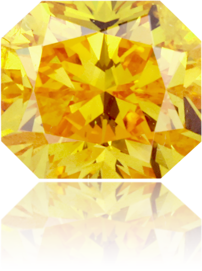 Natural Orange Diamond Rectangle 0.62 ct Polished