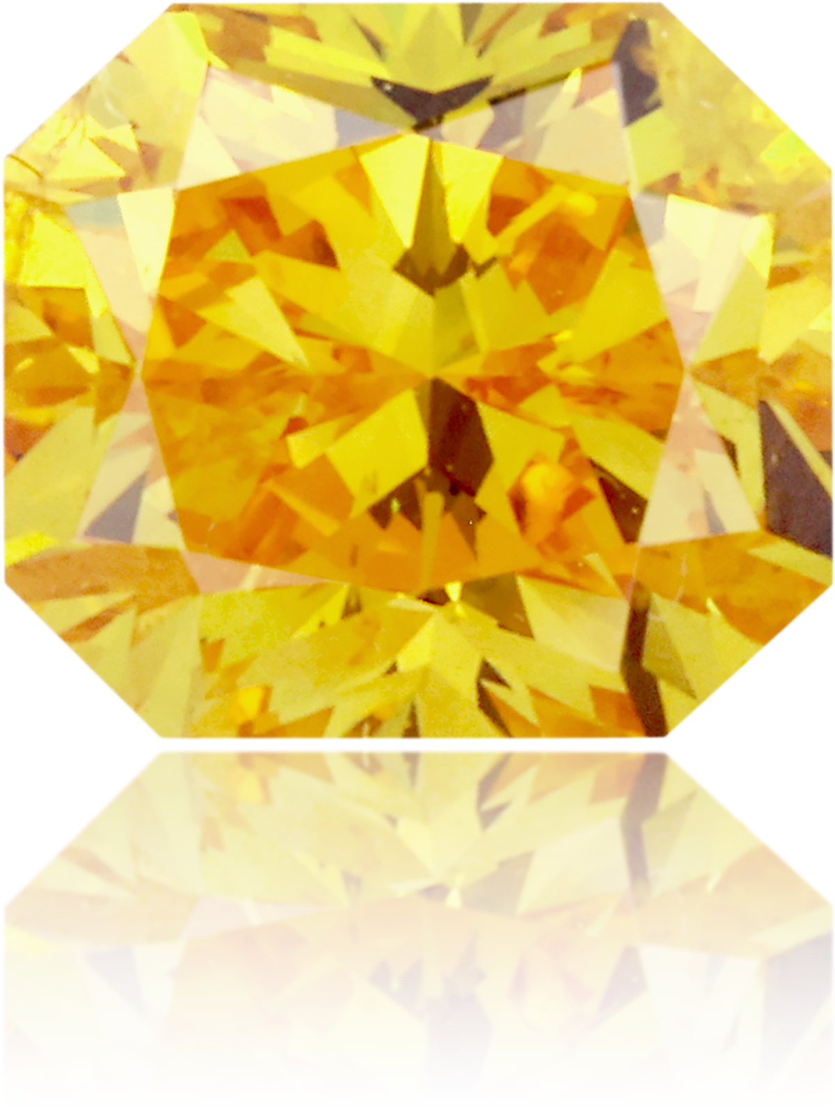 Natural Orange Diamond Rectangle 0.62 ct Polished