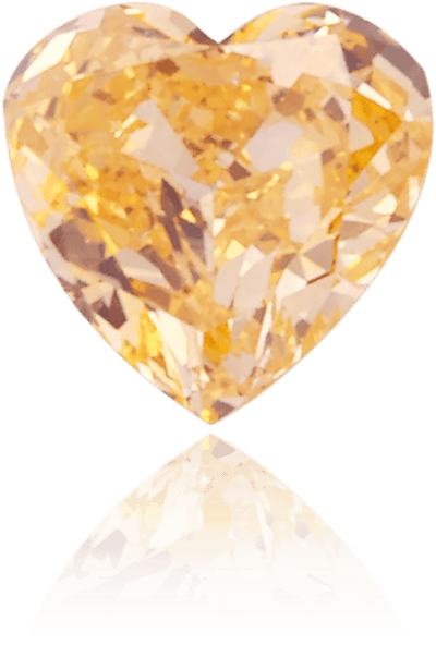 Natural Orange Diamond Heart Shape 0.21 ct Polished