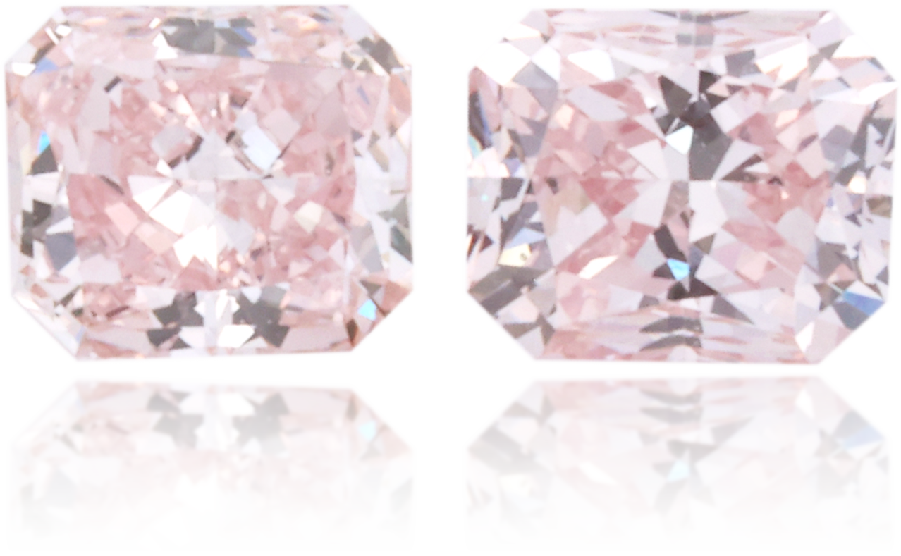 Natural Pink Diamond Rectangle 0.57 ct set