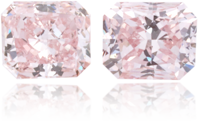 Natural Pink Diamond Rectangle 0.57 ct set