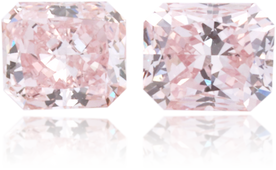 Natural Pink Diamond Rectangle 0.57 ct set