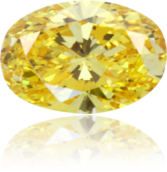 Natural Yellow Diamond Oval 0.44 ct Polished