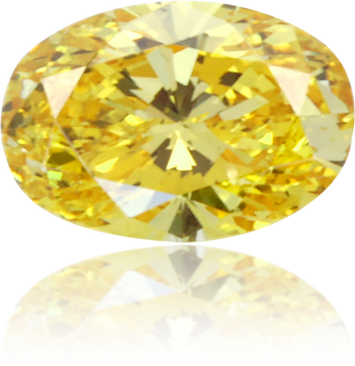 Natural Yellow Diamond Oval 0.44 ct Polished