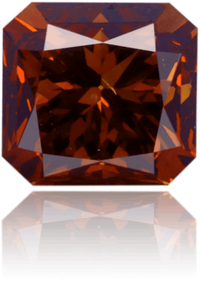 Natural Orange Diamond Rectangle 1.07 ct Polished