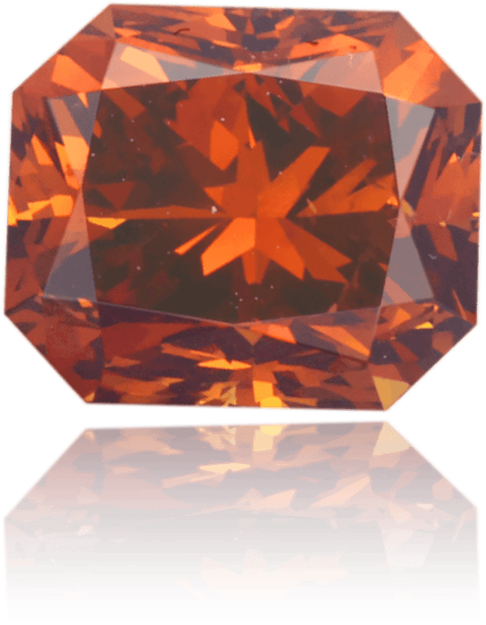Natural Orange Diamond Rectangle 1.21 ct Polished