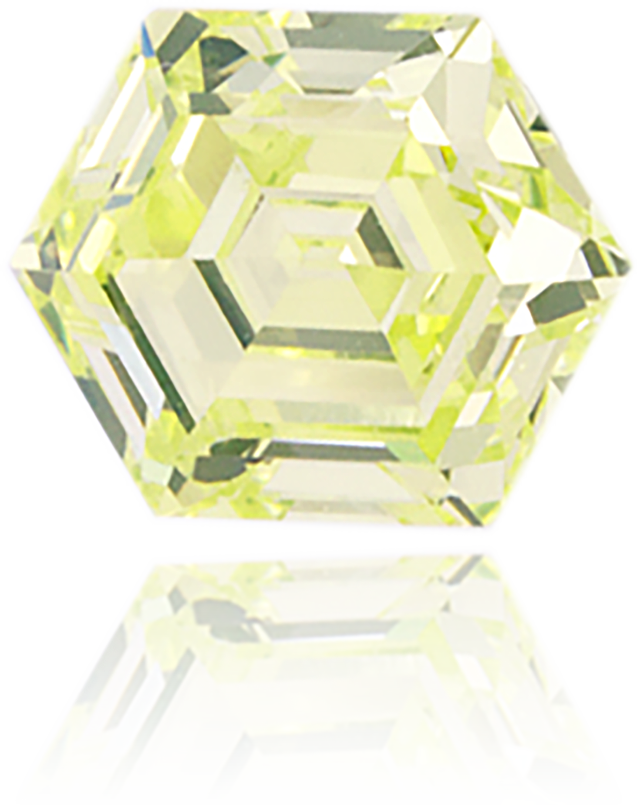 Natural Green Diamond Hexagon 0.63 ct Polished
