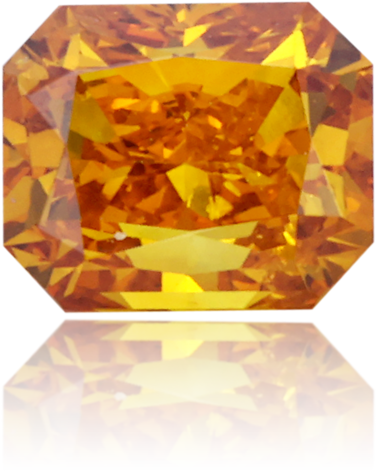 Natural Orange Diamond Rectangle 0.65 ct Polished