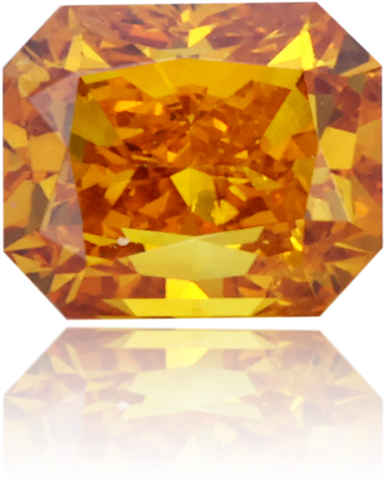 Natural Orange Diamond Rectangle 0.65 ct Polished