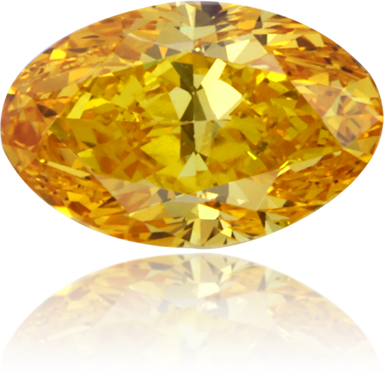 Natural Orange Diamond Oval 0.47 ct Polished
