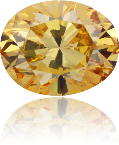 Natural Yellow Diamond Oval 0.89 ct Polished