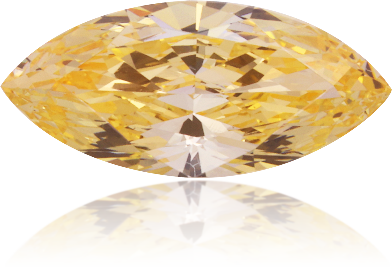 Natural Orange Diamond Marquise 0.74 ct Polished