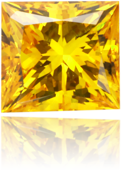 Natural Orange Diamond Rectangle 0.44 ct Polished