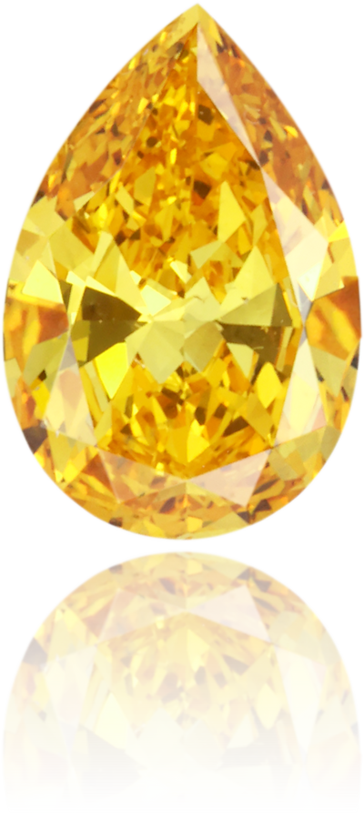 Natural Orange Diamond Pear Shape 0.61 ct Polished