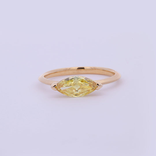 Fancy Vivid Yellow Marquise Diamond Ring