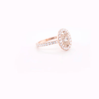 Oval Champagne Diamond Engagement Ring
