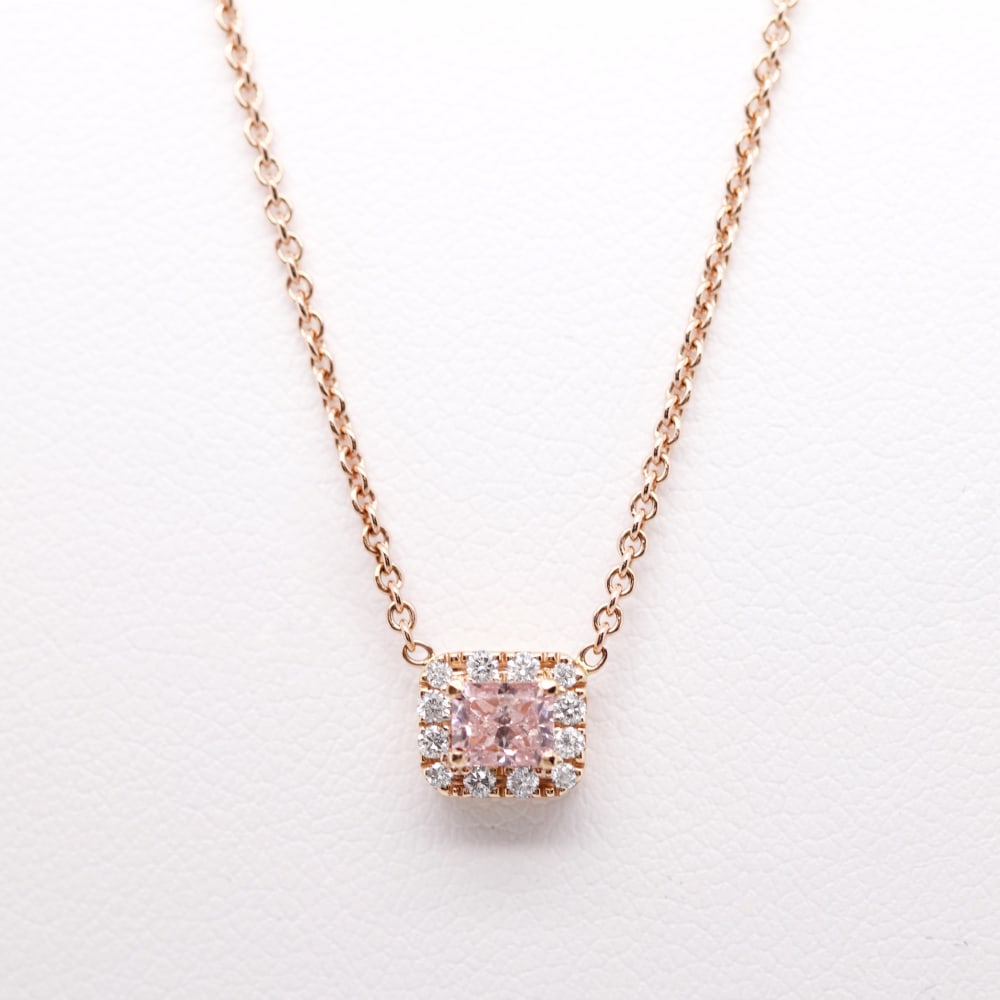 Pink Diamond Pendant With Halo