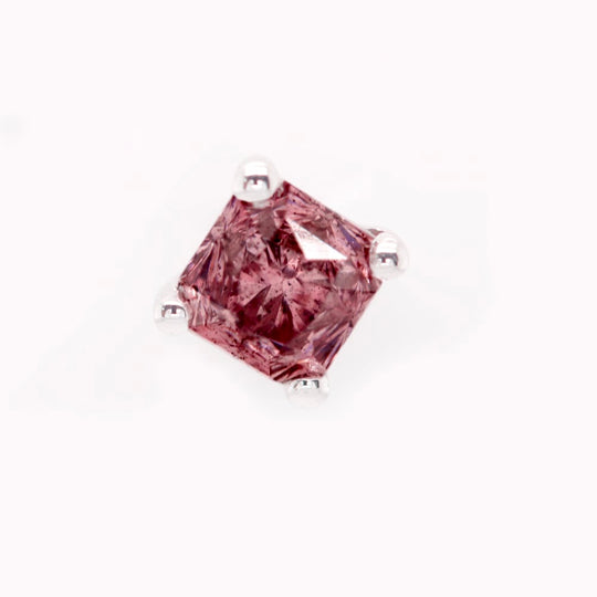Purplish Pink 4 Prong Stud Earring