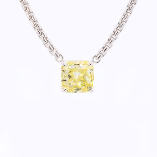 Intense Yellow Solitaire Diamond Necklace