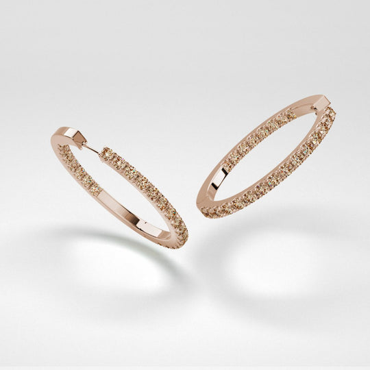 Champagne The Line Hoop Earrings